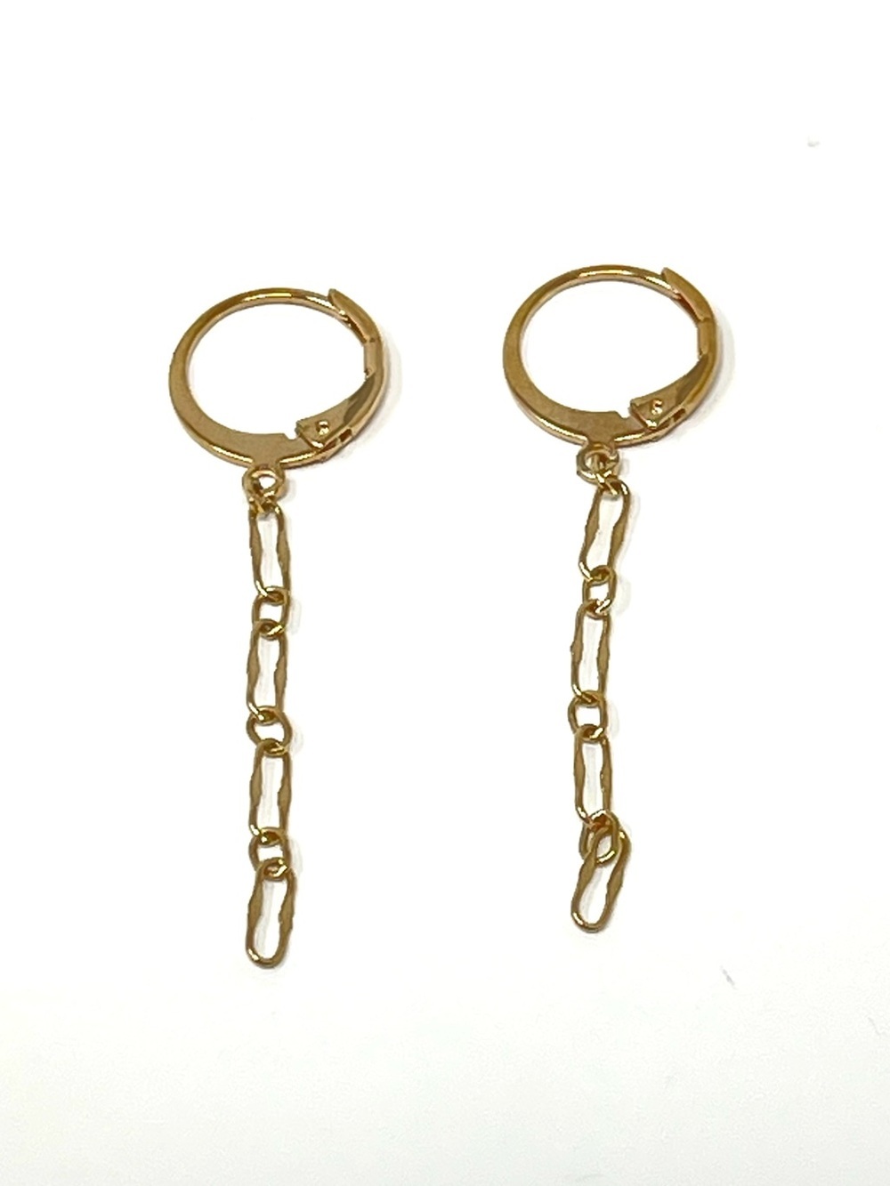 New Anthropologie Chain Link Dangle Earrings Gold